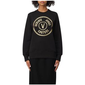 Versace Jeans Couture - Chain Logo Sweatshirt - Zwart - Dames - Katoen