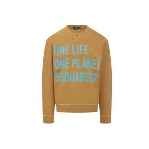 Dsquared2 One Life Crew-Neck Sweatshirt , Yellow , Heren , Maat: L