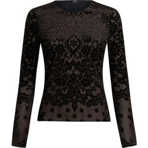 Etro, Dames, Tops, Zwart, Maat: M Tulle,