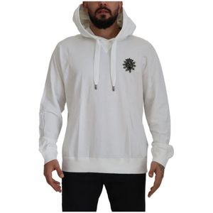 Dolce & Gabbana, Heren, Sweatshirts & Hoodies, Wit, Maat: 3XL Katoen,