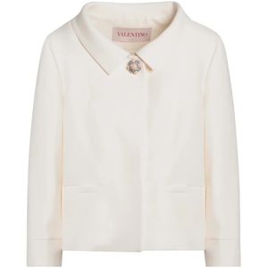 Valentino Garavani, Dames, Jassen, Beige, Maat: S Zijde,
