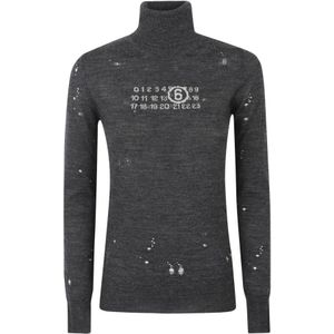 MM6 Maison Margiela, Dames, Truien, Grijs, Maat: S Wol,