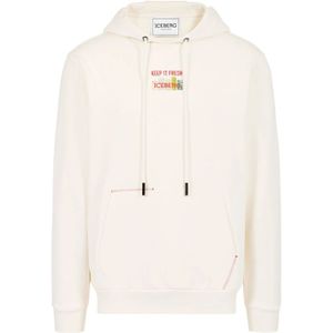 Iceberg, Heren, Sweatshirts & Hoodies, Wit, Maat: S Katoen,