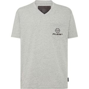 Philipp Plein, Heren, Tops, Grijs, Maat: 3XL Katoen,