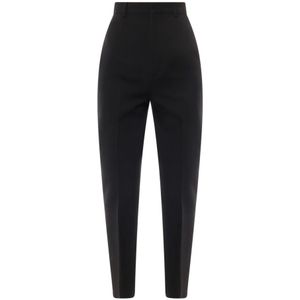 Saint Laurent, Dames, Broeken, Zwart, Maat: L Wol,