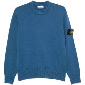 Stone Island, Heren, Truien, Blauw, Maat: M Katoen,