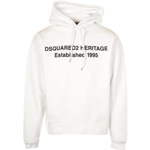 Dsquared2, Heren, Sweatshirts & Hoodies, Wit, Maat: L