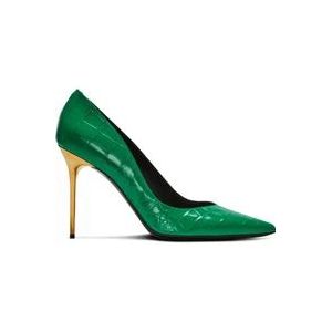 Balmain Ruby stilettos in krokodillenprint leer , Green , Dames , Maat: 38 EU