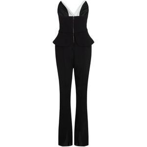 Karl Lagerfeld, Dames, Jumpsuits & Playsuits, Zwart, Maat: S Wol,