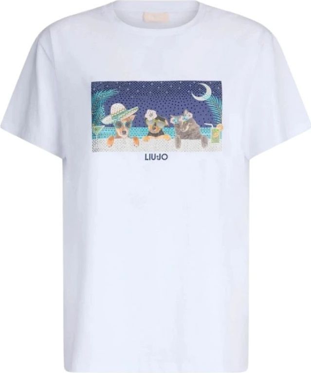 Liu Jo - T-shirt - Wit - Katoen - Korte Mouwen