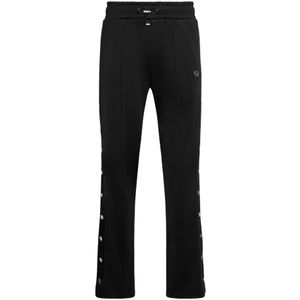 Philipp Plein, Heren, Broeken, Zwart, Maat: S Fleece,