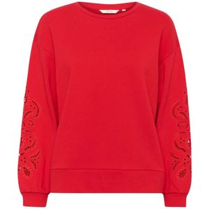 Cream - Sweatshirt - Rood - Josie
