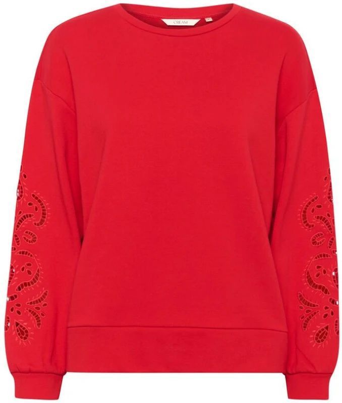 Cream - Sweatshirt - Rood - Josie