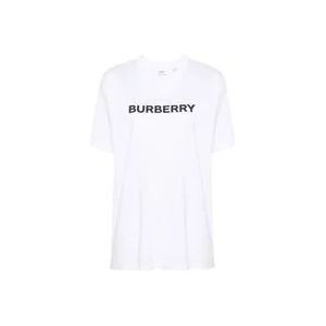 Burberry Logo Print Crew Neck T-shirts , White , Dames , Maat: L