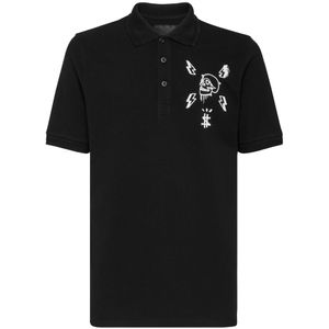 Philipp Plein, Heren, Tops, Zwart, Maat: 3XL Katoen,