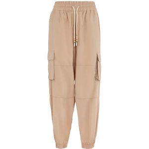 Suns, Dames, Broeken, Beige, Maat: M Katoen,