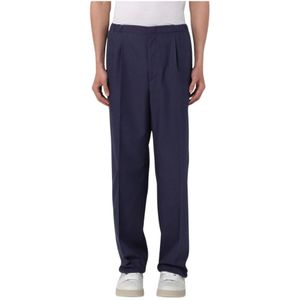 Fendi - Blauwe Geplooide Broek - Heren - Lente-Zomer 2024 - Wol