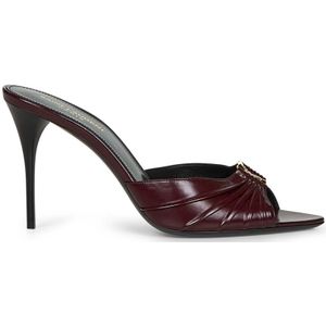 Saint Laurent - Heeled Mules - Rood - Leer