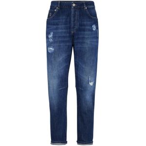 Brunello Cucinelli, Heren, Jeans, Blauw, Maat: M Katoen,