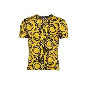 Versace Barocco Print Ronde Hals T-shirt , Multicolor , Heren , Maat: 2XL