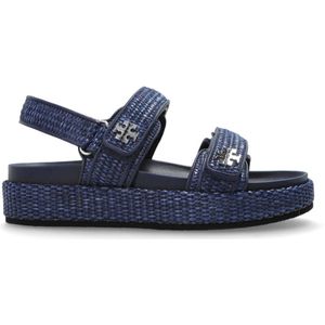Tory Burch, Dames, Schoenen, Blauw, Maat: 35 1/2 EU Leer,