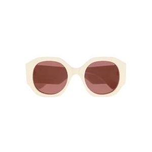 Chloé Witte zonnebril met originele accessoires , White , Dames , Maat: 53 MM