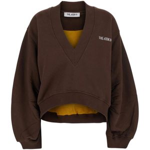 The Attico, Dames, Sweatshirts & Hoodies, Bruin, Maat: 2XS Katoen,