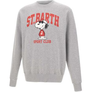 MC2 Saint Barth, Heren, Sweatshirts & Hoodies, Grijs, Maat: L Katoen,