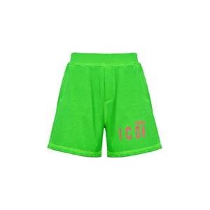 Dsquared2 Groene Bermuda Shorts van Katoen , Green , Heren , Maat: S