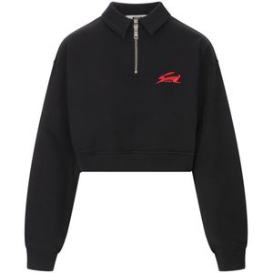 Msgm, Dames, Sweatshirts & Hoodies, Zwart, Maat: M