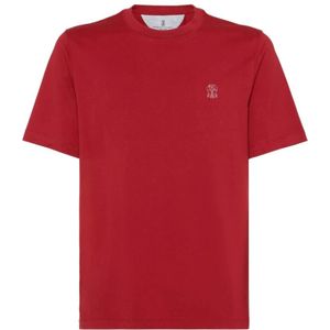 Brunello Cucinelli, Heren, Tops, Rood, Maat: S
