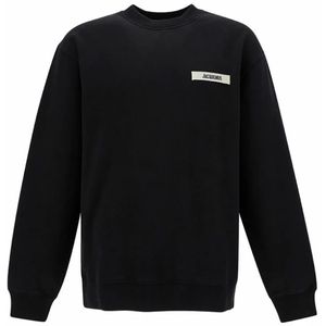 Jacquemus, Heren, Sweatshirts & Hoodies, Zwart, Maat: 2XL Katoen,