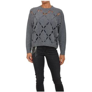 Liu Jo, Dames, Truien, Grijs, Maat: XS Wol,