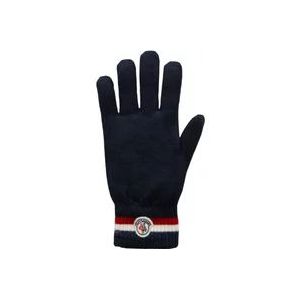 Moncler Tricolor Wollen Handschoenen Navy , Blue , Heren , Maat: XL