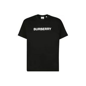 Burberry T-shirt met logoprint , Black , Heren , Maat: XL