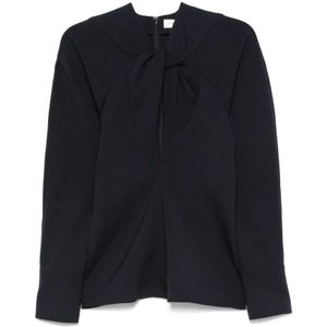 Victoria Beckham, Dames, Blouses & Shirts, Blauw, Maat: M Wol,