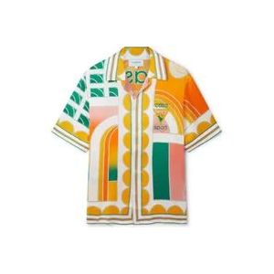 Casablanca Zomer Court Zijden Shirt , Multicolor , Heren , Maat: L