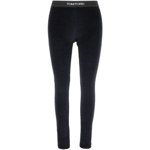 Tom Ford, Dames, Broeken, Blauw, Maat: M Poliester,