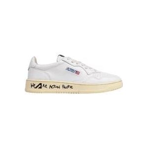 Autry Witte sneakers met geschilderde zool , White , Heren , Maat: 41 EU