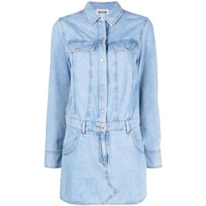 Moschino, Dames, Jurken, Blauw, Maat: XS Katoen,
