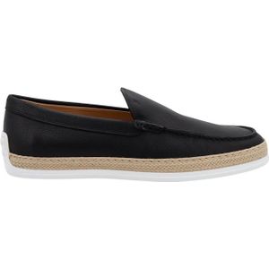 Tod's Gegraveerde Leren Loafer , Black , Heren , Maat: 41 EU