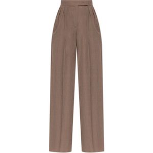 Max Mara, Dames, Broeken, Bruin, Maat: M Wol,