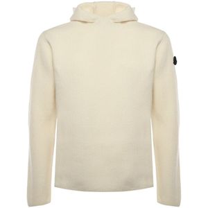 Moncler, Heren, Sweatshirts & Hoodies, Beige, Maat: L Wol,