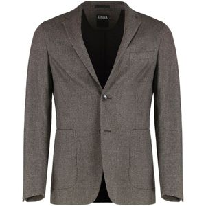 Zegna, Heren, Jassen, Grijs, Maat: M Wol,