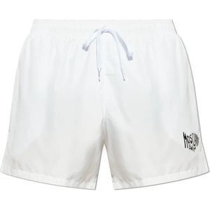 Moschino, Heren, Badkleding, Wit, Maat: M Poliester,