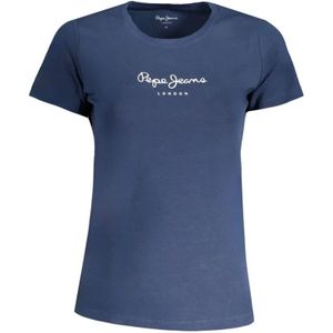 Pepe Jeans, Dames, Tops, Blauw, Maat: S Katoen,