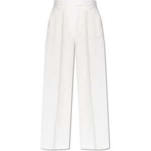 Alexander McQueen, Dames, Broeken, Wit, Maat: S Wol,