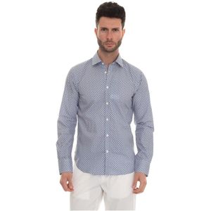 Canali, Heren, Overhemden, Blauw, Maat: 2XL Katoen,