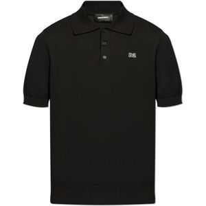 Dsquared2 Polo met logo , Black , Heren , Maat: XL