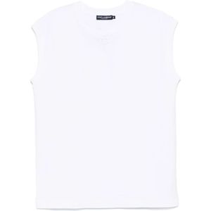 Dolce & Gabbana, Dames, Tops, Wit, Maat: 3XS Katoen,